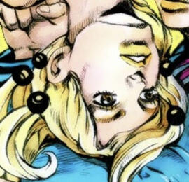 yasuho hirose from j j b a, but mostly yellow instead of her normal pink to fit with the theme of the card